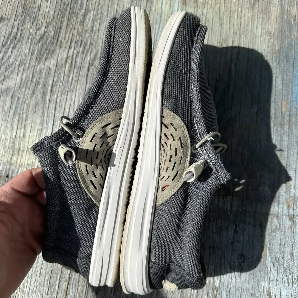 Hey Dude Wally H2O Graphite Men’s 10 Mesh Water Boat Loafer Slip On Shoe 975